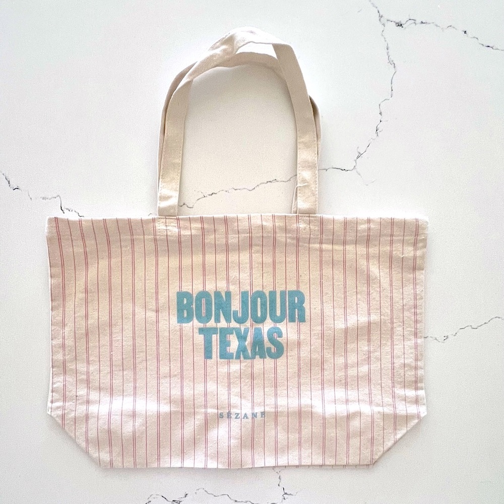 SEZANE Bonjour Texas Canvas Tote NEW